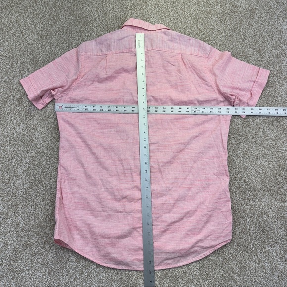 NWT IZOD Salwater Men's Pink Short Sleeve Shirt Size M Short Sleeve Stripe - Picture 6 of 14